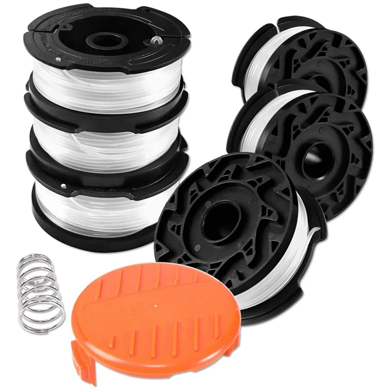 

Lawn Trimmer Line, 6 Pieces Thread Spools For Black And Grass Trimmer, 9.15 M Length, Diameter 1.65 Mm With Spool Cover