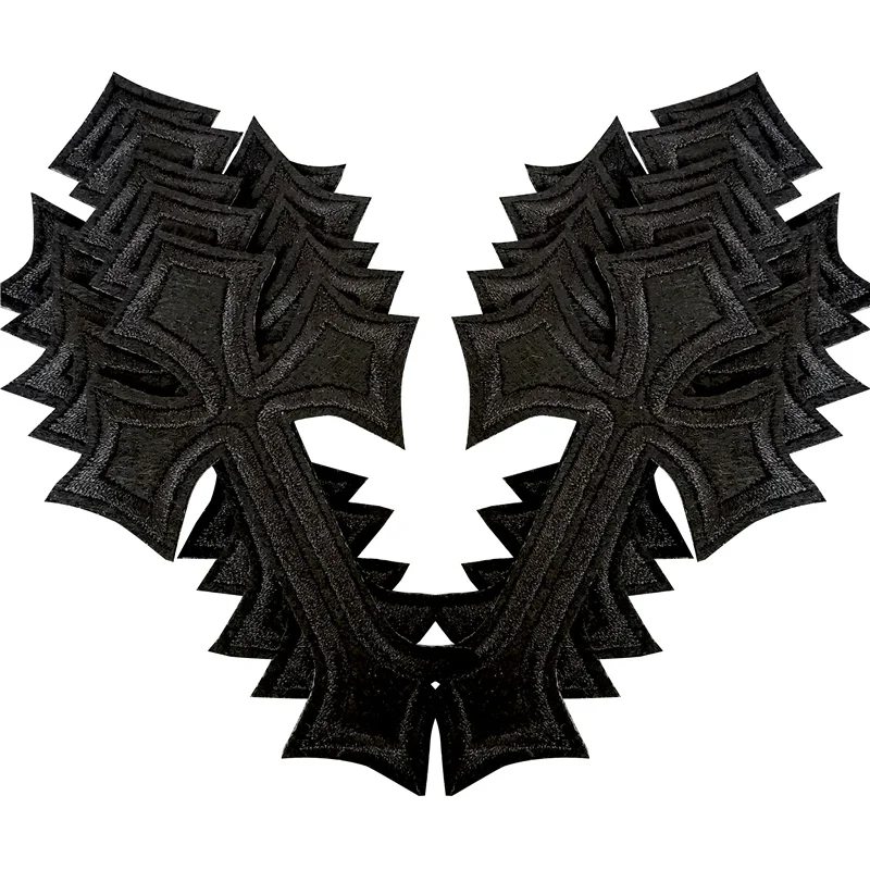 

10PCS/LOT Cross Embroidered Patches For Clothing Badges Applique Iron on Patches for Pants Jeans Sewing Decorative Diy Stickers