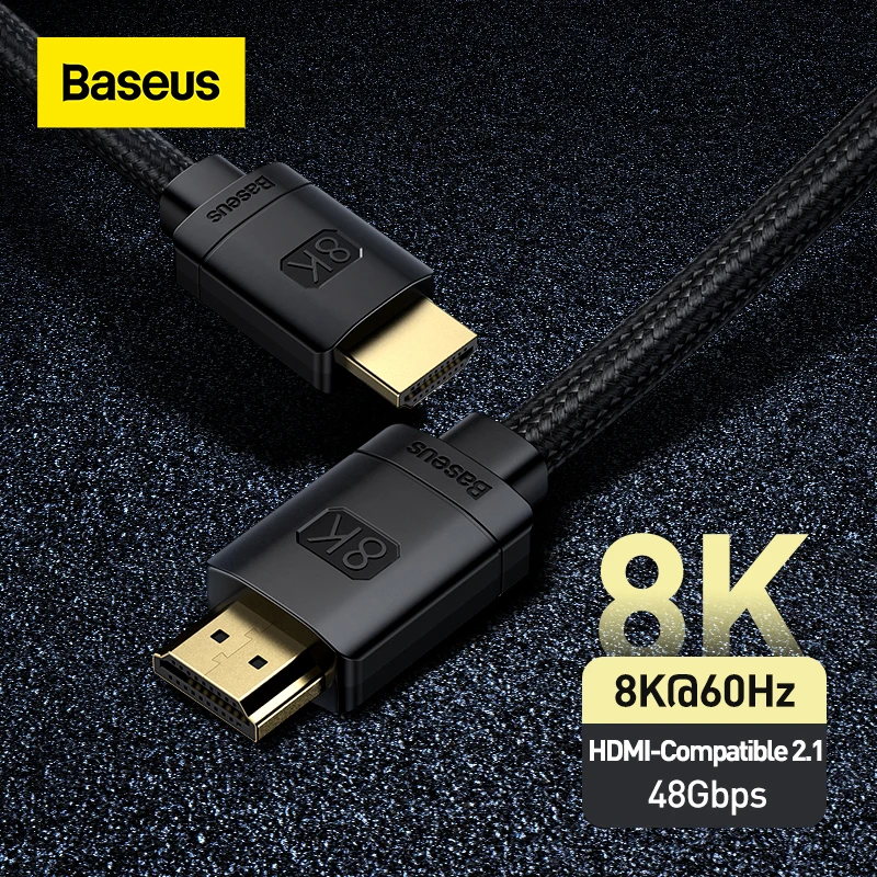 Baseus HDMI-Compatible Cable for Xiaomi Mi Box 48Gbps Digital for PS5 PS4 8K 2.1 4K 2.0 HDMI-Compatible Splitter 8K/60Hz Cables