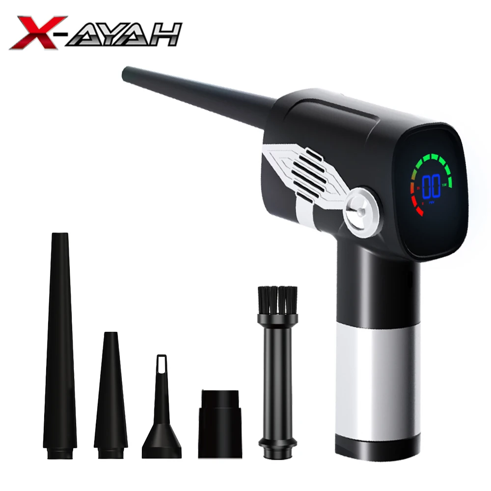 

High Power Hair Dryer Dust Collector Portable Household Electric Air Duster Brushless High Speed Dust Blower With LCD Display