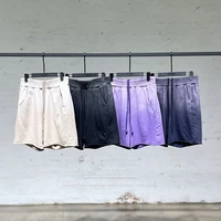 2022 summer new gradient mens casual shorts european and american ins high street tide brand five point pants cotton 380g