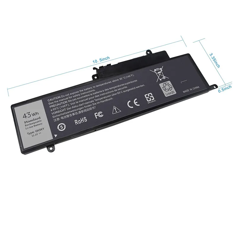 11 1 В 43 Втч GK5KY Аккумулятор для ноутбука Dell Inspiron 13 7000 серии 7347 7348 7352 3000 3147 3148 15 7558