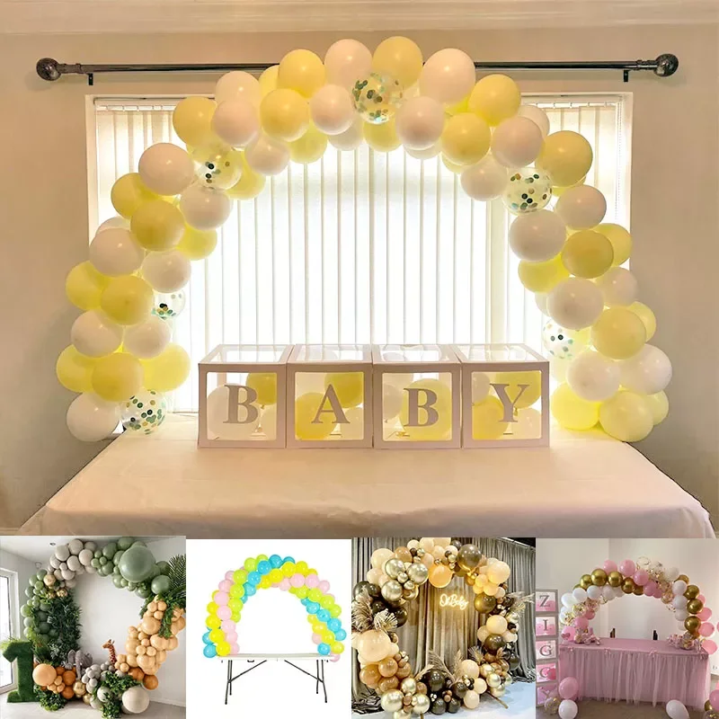

Transparent Name Box Letter Balloons Balloon Arch Kit Table Arch Ballon Stand Baby Shower First 1st Birthday Party Decorations
