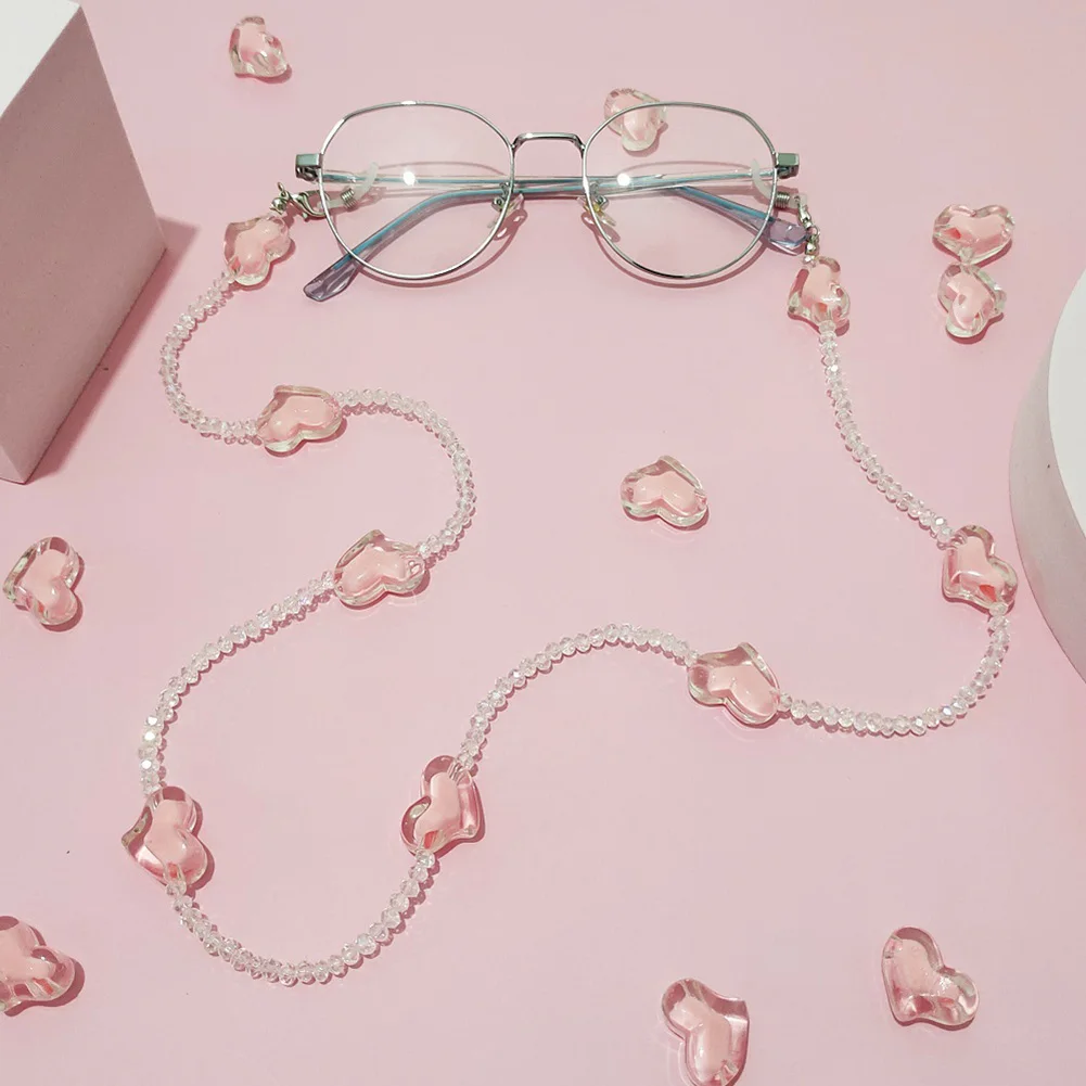 

Fashion Love Face Mask Chain Beads Glasses Chains Women Vintage Acrylic Sunglasses Hangs Mask Lanyards Strap Eyewear Holder