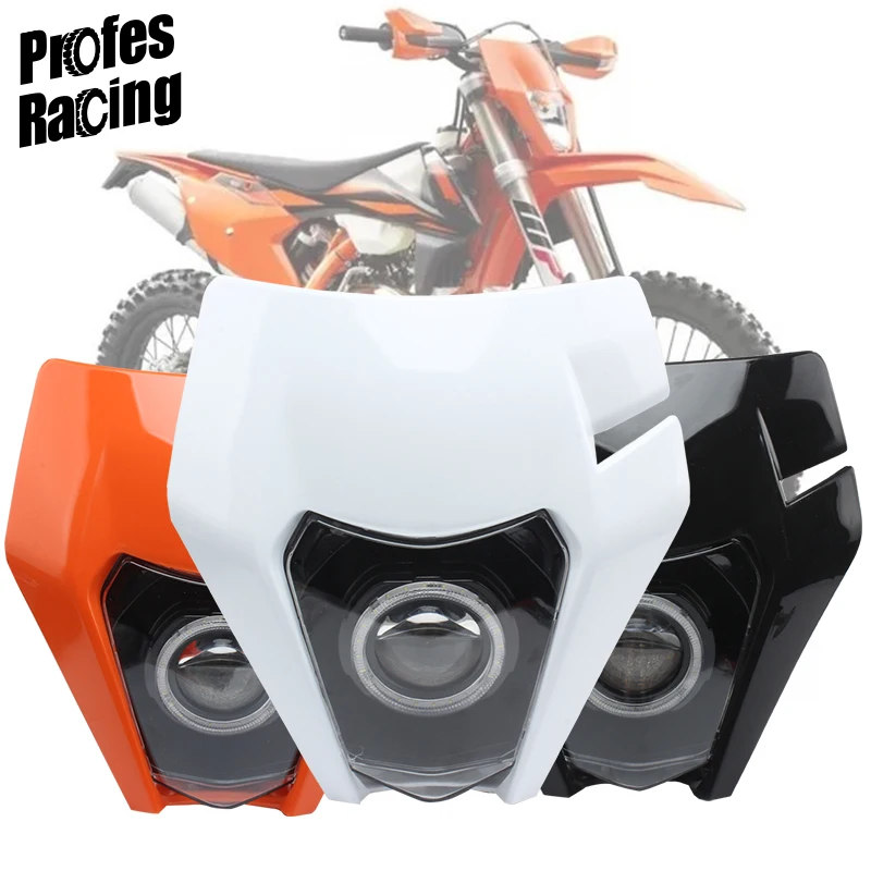 New Motorcycles Headlight Round LED Wick Head Headlamps  Supermoto Fairing For Motocross Enduro 2019  EXC SXF MX Dirt Bike