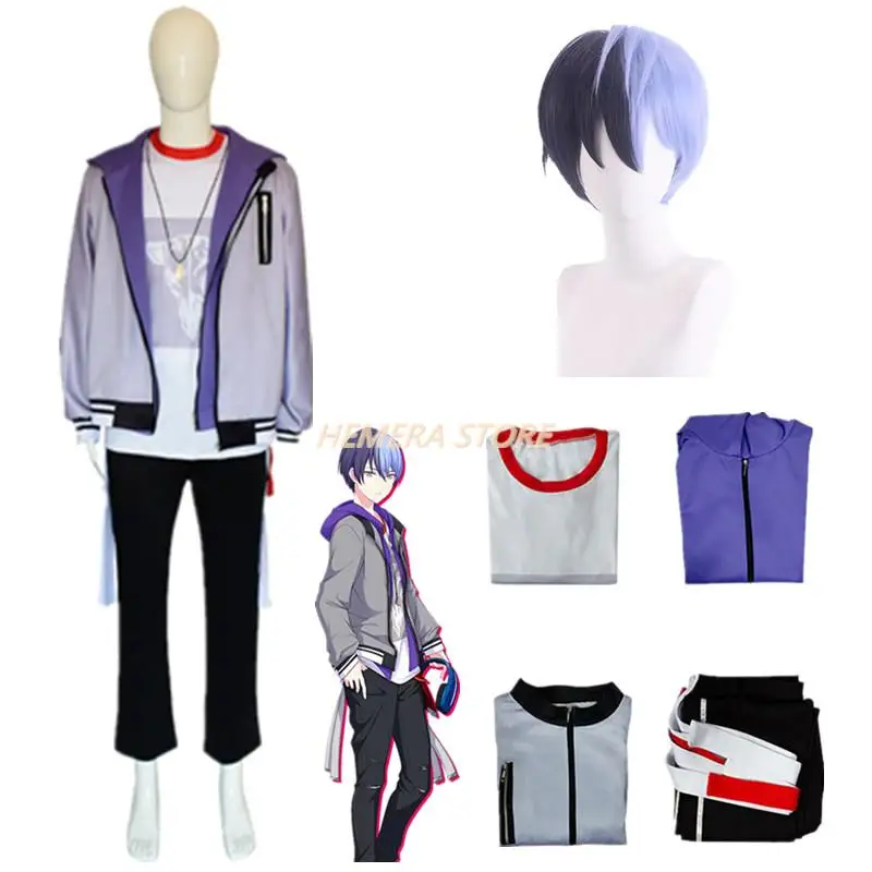 

Costume Project Sekai Colorful Stage! Feat Suit Aoyagi Toya Carnival Cosplay Halloween Party Uniforms Anime Suit Wig Full Sets