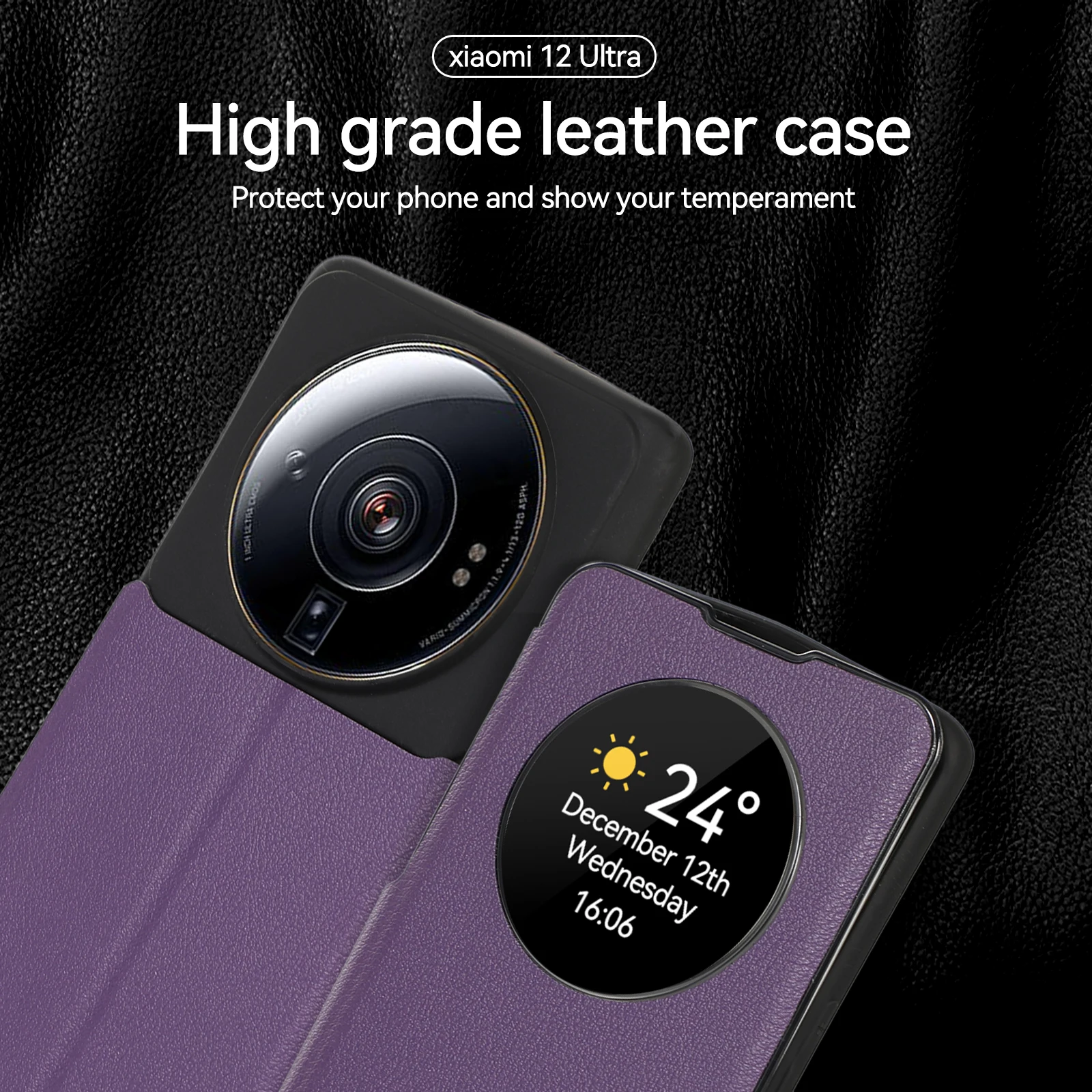 Smart Leather Case For XIAOMI MI 12 12T Ultra Lite 12s Pro 11 11T 10S Mix4 POCO F4 X4 F3 X3 GT M4 Intelligent Visual Window