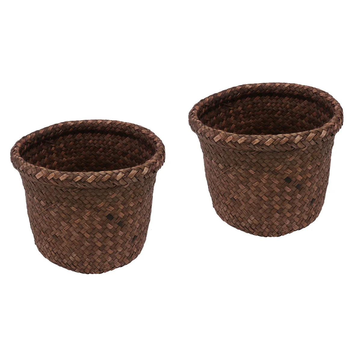 

Basket Wicker Flower Rattan Trash Storage Waste Garbage Planterwoven Kitchen Pot Straw Can Seagrass Bin Bucket Wastebasket Bins