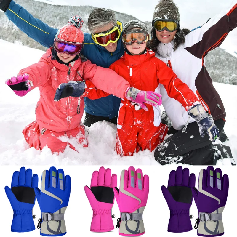 

Wool Windproof Waterproof Warm Ski Ride Children's Ski Mittens Girls Boys Warm Winter Gloves Outdoor Thick Snowboard Gloves