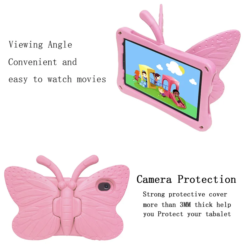 

3D Butterfly Cover For Huawei MatePad T8 8.0 Kobe2-L03/L09 Case Mediapad M5 lite 8.0 JDN2-W09/AL00 Kids Safe EVA Stand Shell