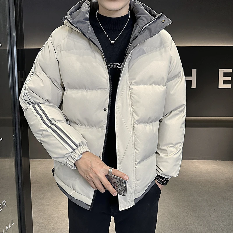 Мужская зимняя куртка-пуховик с капюшоном цвет в ассортименте