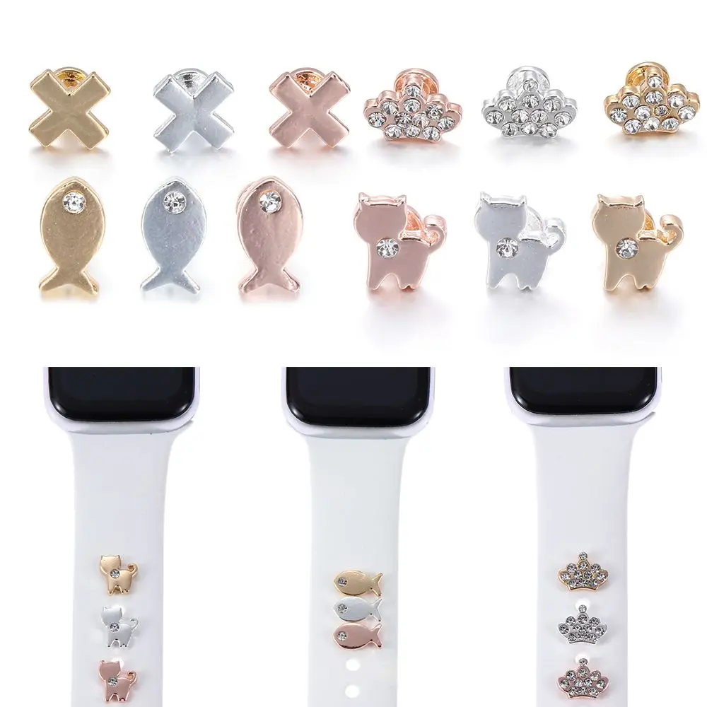 3 шт. силиконовые декоративные кольца-гвозди для браслета Apple Watch | Наручные часы