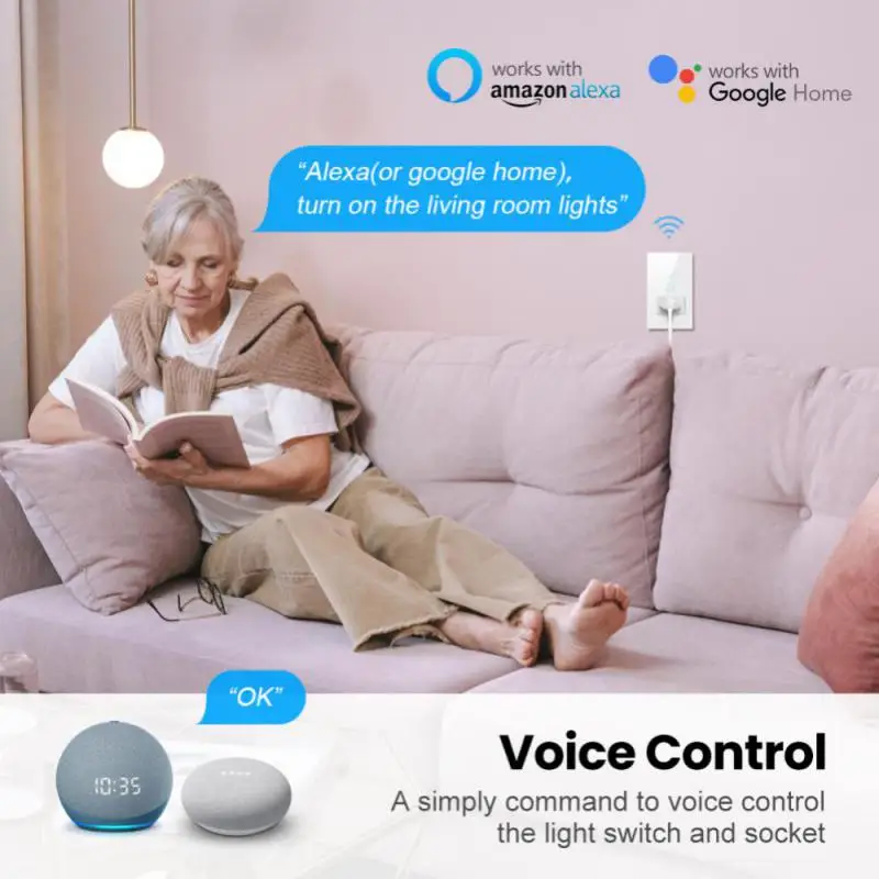 Умный выключатель настенный с поддержкой Wi-Fi и Google Home |
