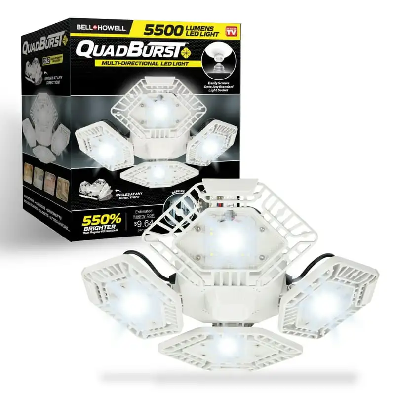 

LED Garage Light Bulb, 4 Panel Light, 5500 Lumen