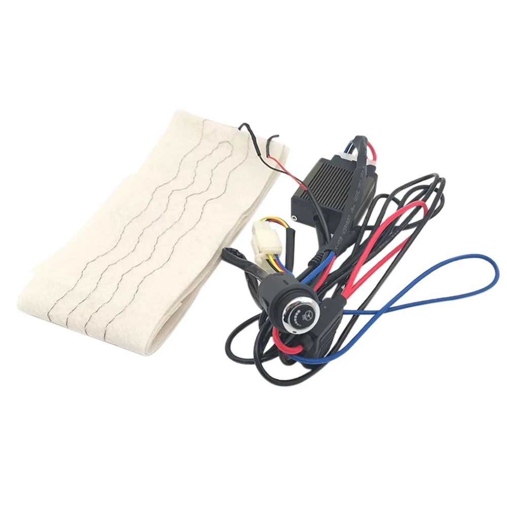 

Car Steering Wheel Heating Pad Kit 12V Carbon Fiber Heating Pad With 6-Speed LED Switch Steering Wheel Heater