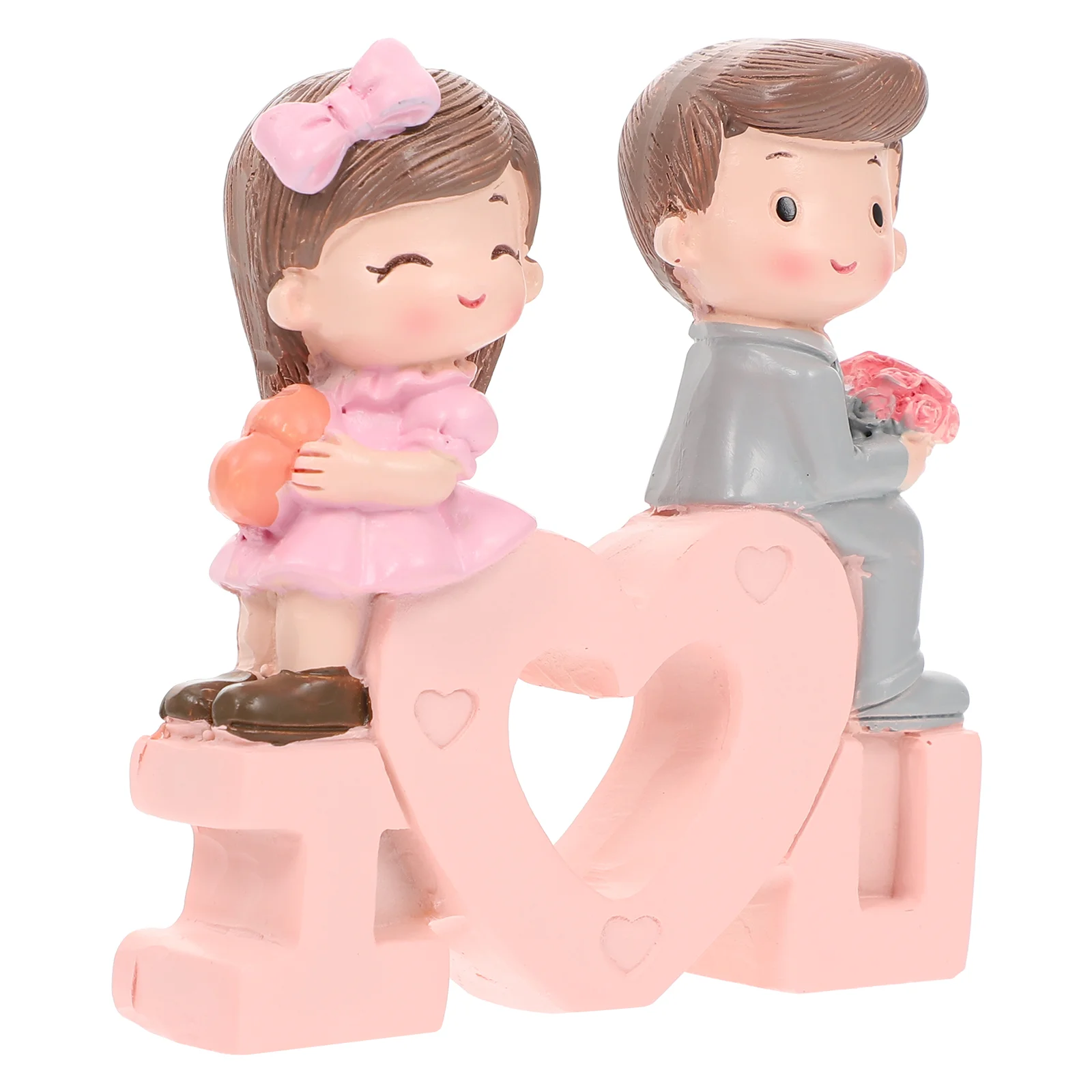 

Wedding Couple Figurines Statue Figurine Sculpture Ornament Day Romantic Lover Bride Groom Love Cake Adornment Mini Car S