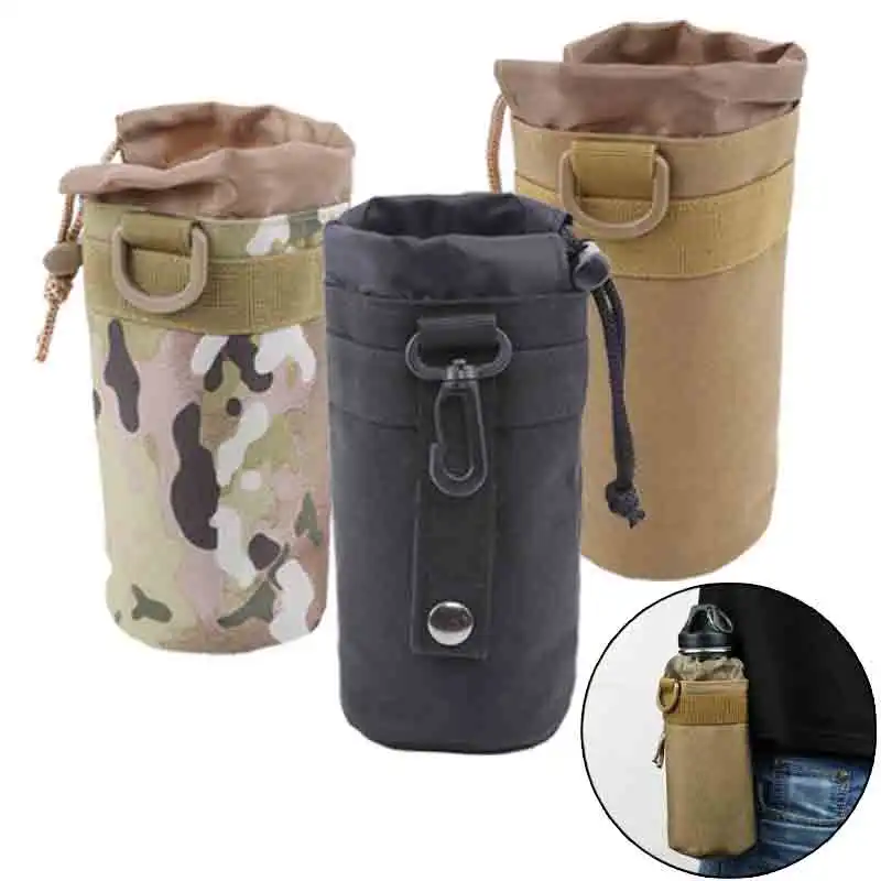 Bag Military Outdoor Camping Hiking Drawstring Water Bottle 