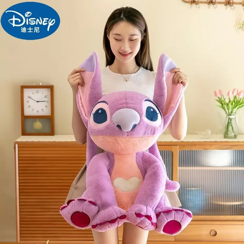 30/45/60/80cm Disney Large Lilo&stitch Cute Angel Plush Doll Stitch Girlfriend Angel Plush Toy Couple Gift Girl Birthday Gift