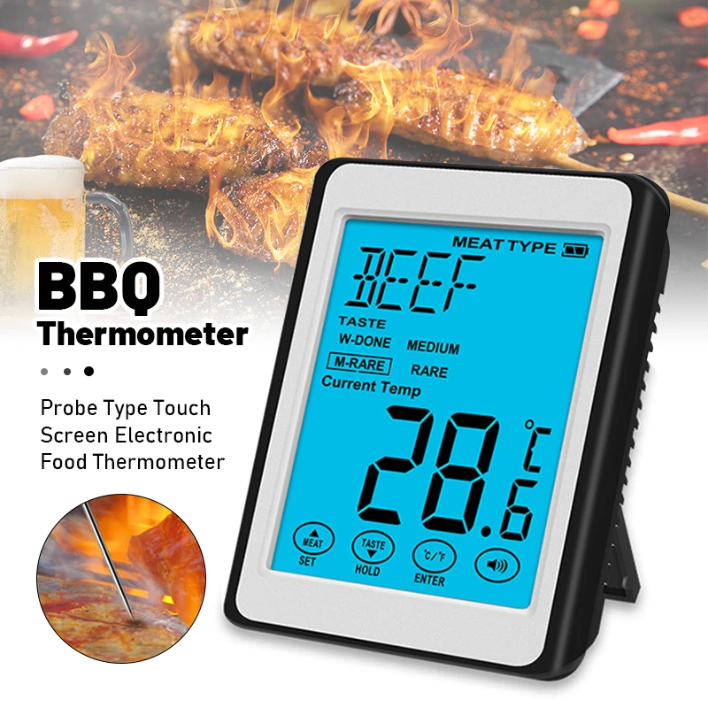 

CH-210 Touch Digital BBQ Thermometer Kitchen Cooking Thermometer LCD Backlight Oven Food Grill Thermometer With Probe Timer