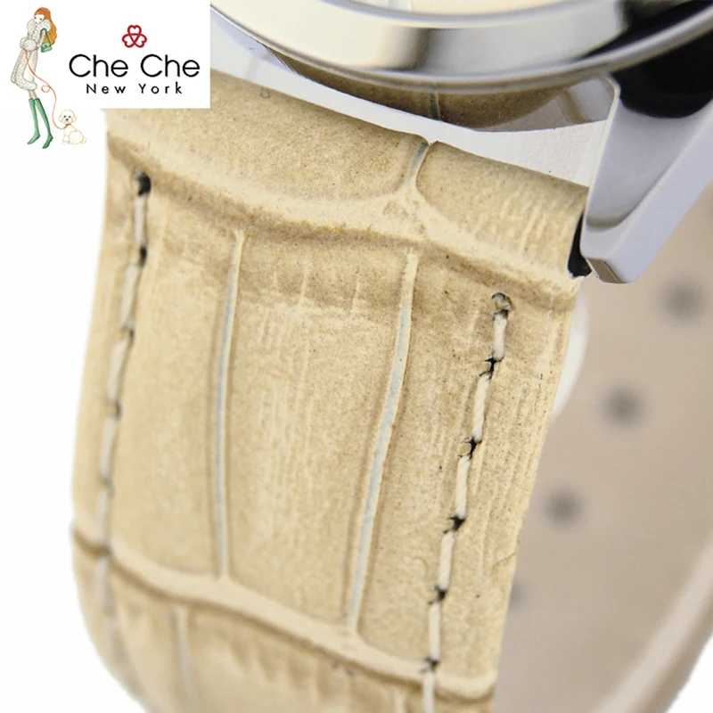 CHE CHE CC0020 women's watch leather strap flow pattern star diamond dial fashion retro commuter with high-end atmosphere