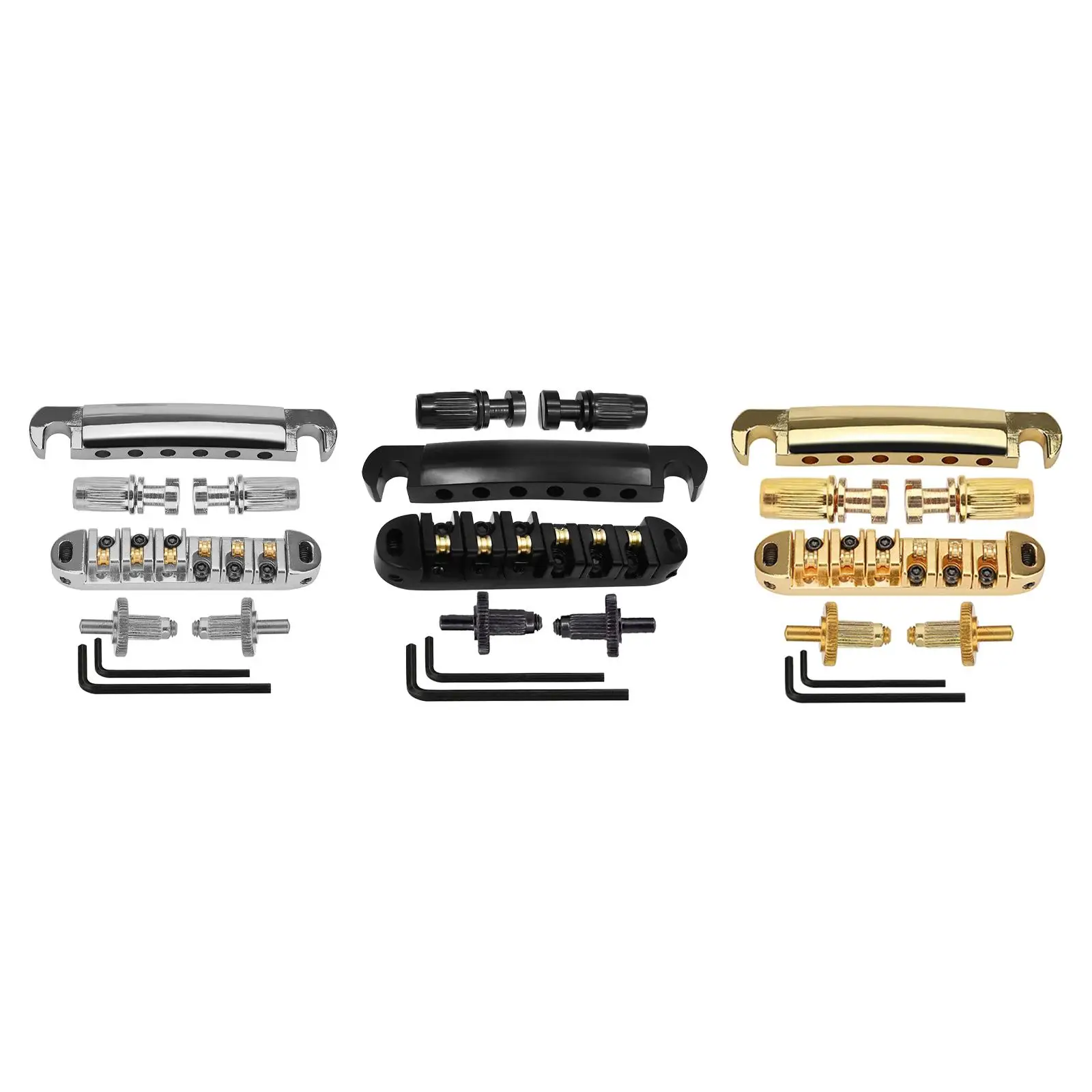 

Guitar Roller Saddle Bridge Kits Bridge Tailpiece Adjustable For
