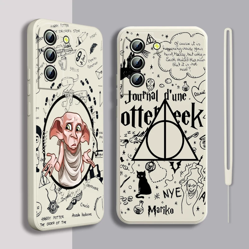 

harry potter wink Phone Case For Samsung Galaxy S23 S22 S21 S20 FE Ultra Plus S10 Lite 5G Liquid Rope Funda Cover