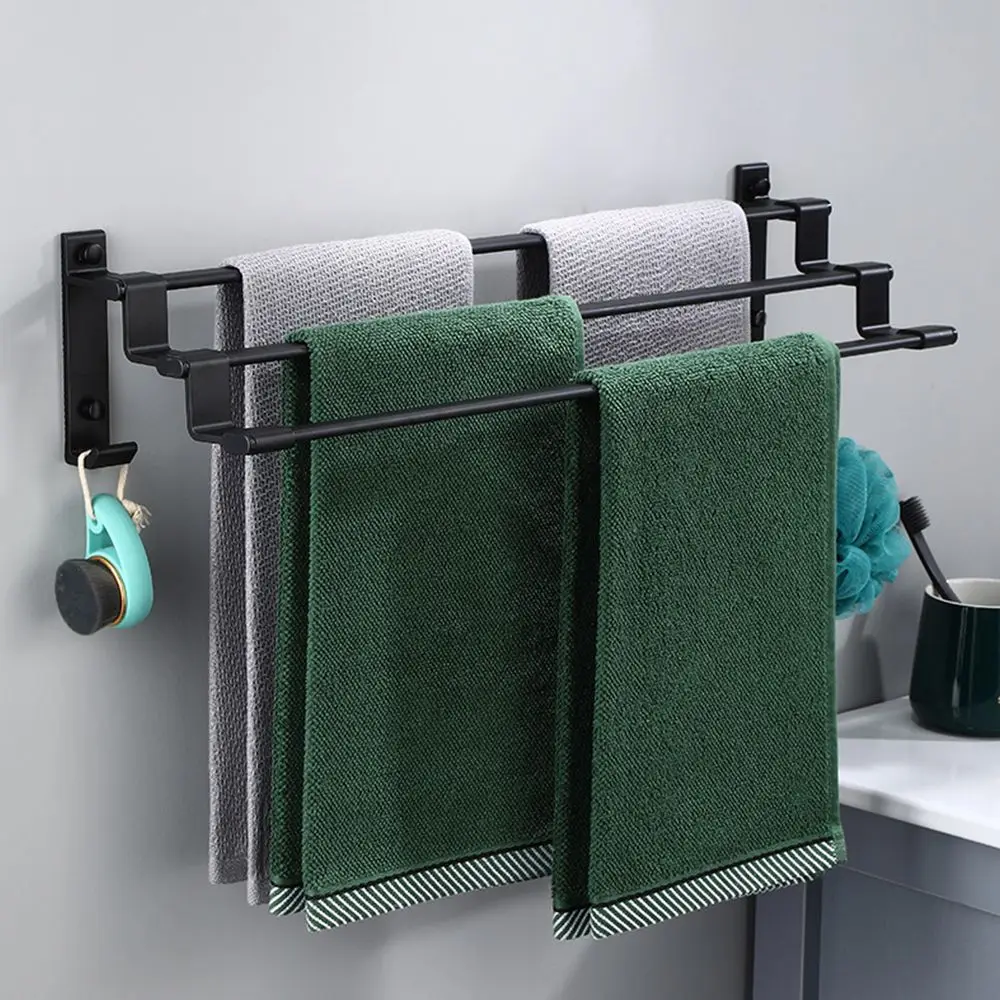 

3 Layers Shower Hanger Shelf Wall-mounted Towel Bar Shower Rack Towel Rack Towel Holder