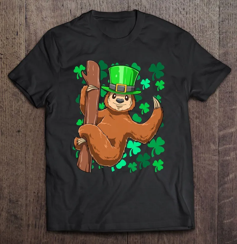 

Sloth St Patrick's Day Sloth Irish Sloth Paddys Themed Sloth T Shirt T-Shirts Anime Clothes Mens Clothes Oversized T-Shirt Top