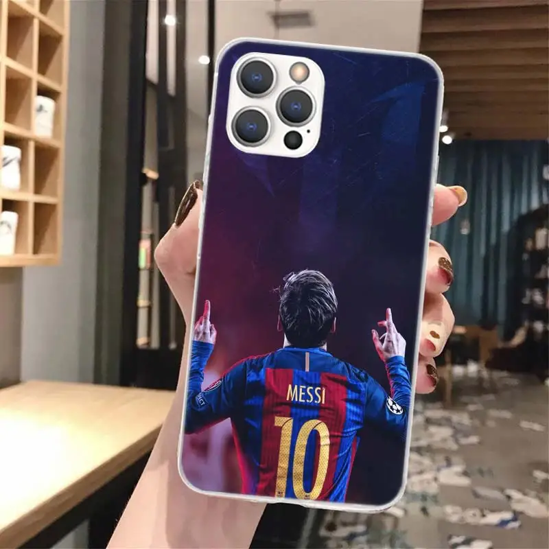 Мягкий чехол для телефона с изображением футбола М-Месси 10 iPhone 13 12 Mini 11 Pro Max X XR XS 7