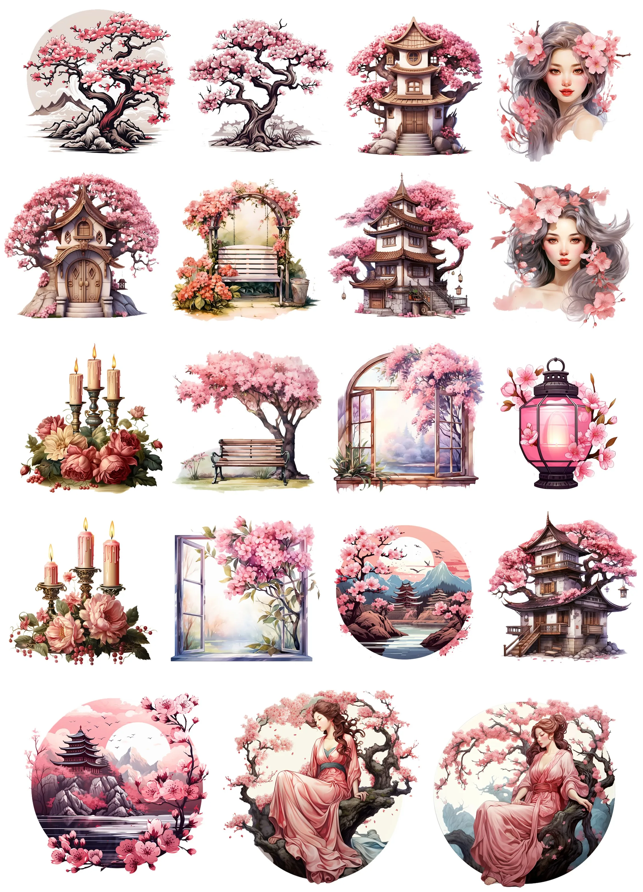 

Стикеры BLINGIRD Акварельные цветы