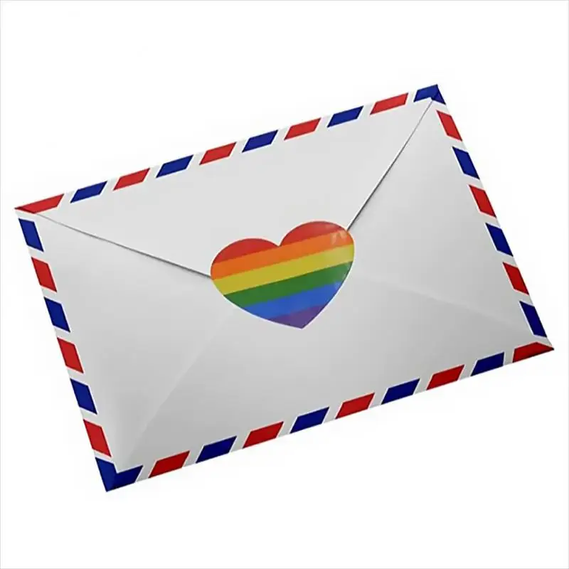 

Наклейки в форме сердца на День святого Валентина для геев, радужные наклейки в рулоне, 2 шт.