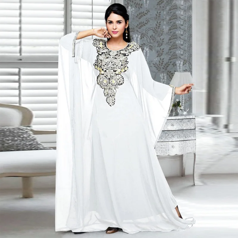 Women Abaya Muslim Loose Robes Dubai Caftan Marocain Luxury Embroidered Patchwork Elegant Party Dress Islamic Clothing