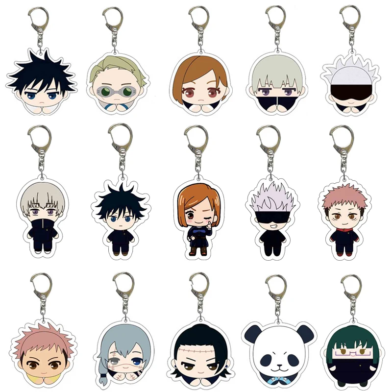 

Anime Keychain Jujutsu Kaisen Keychain Man Key Chain for Women Accessories Cute Bag Pendant Key Ring Acrylic Cartoon Gifts