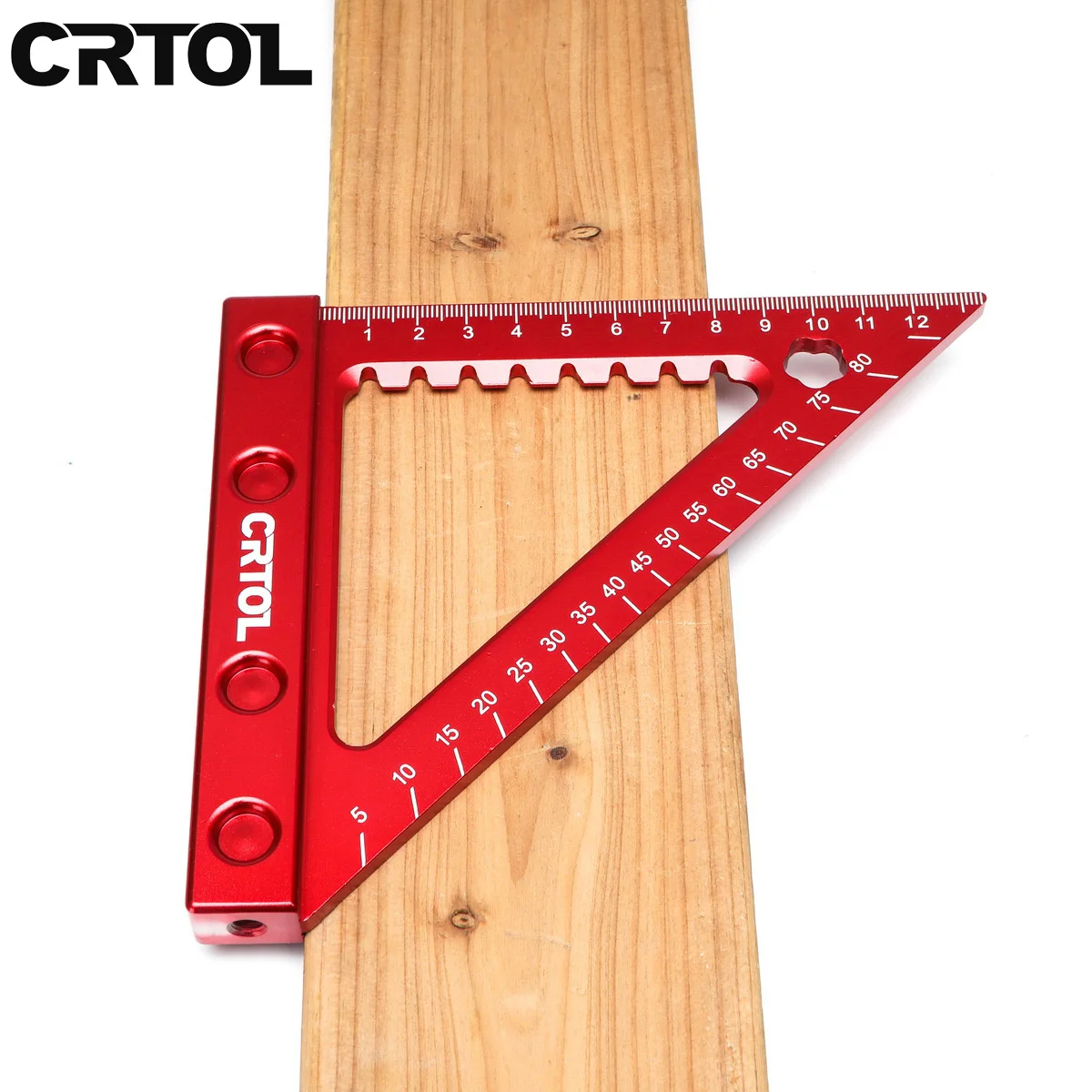 CRTOL 6-inch 90 Degree Metric Angle Ruler Aluminium Alloy Carpenters Square Triangle Ruler DIY Woodworking Tool