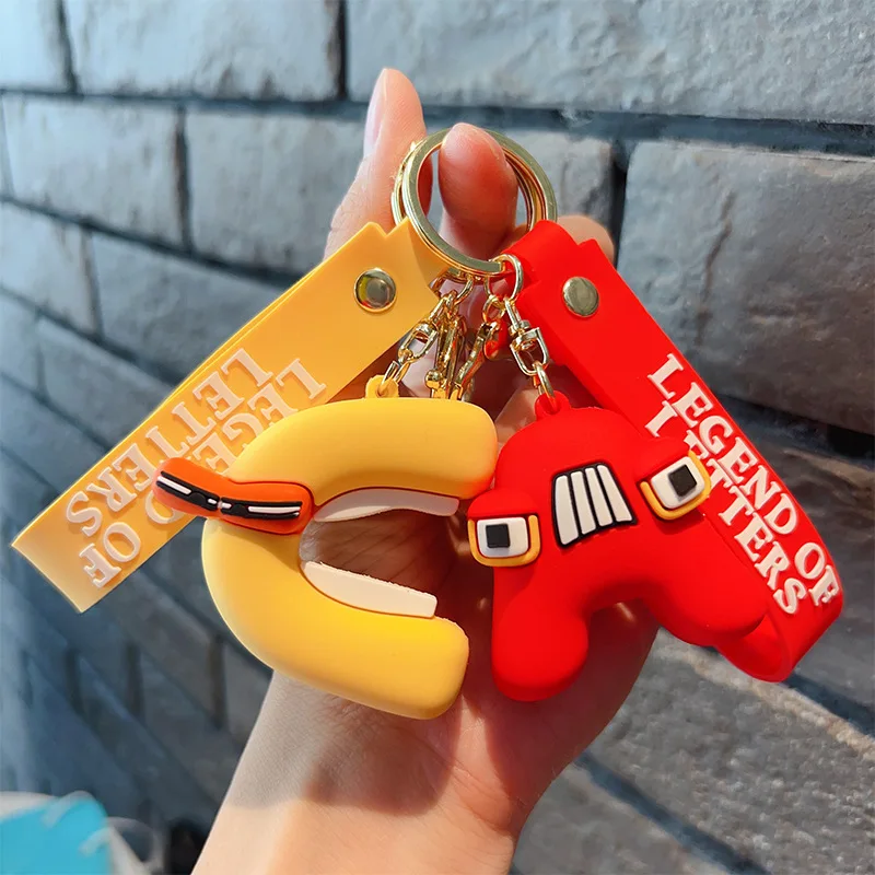 

Cute ABCD EF English Letters Doll Keychain Girl Student Schoolbag Pendant Fashion Women Car Key Chain Children's Holiday Gift