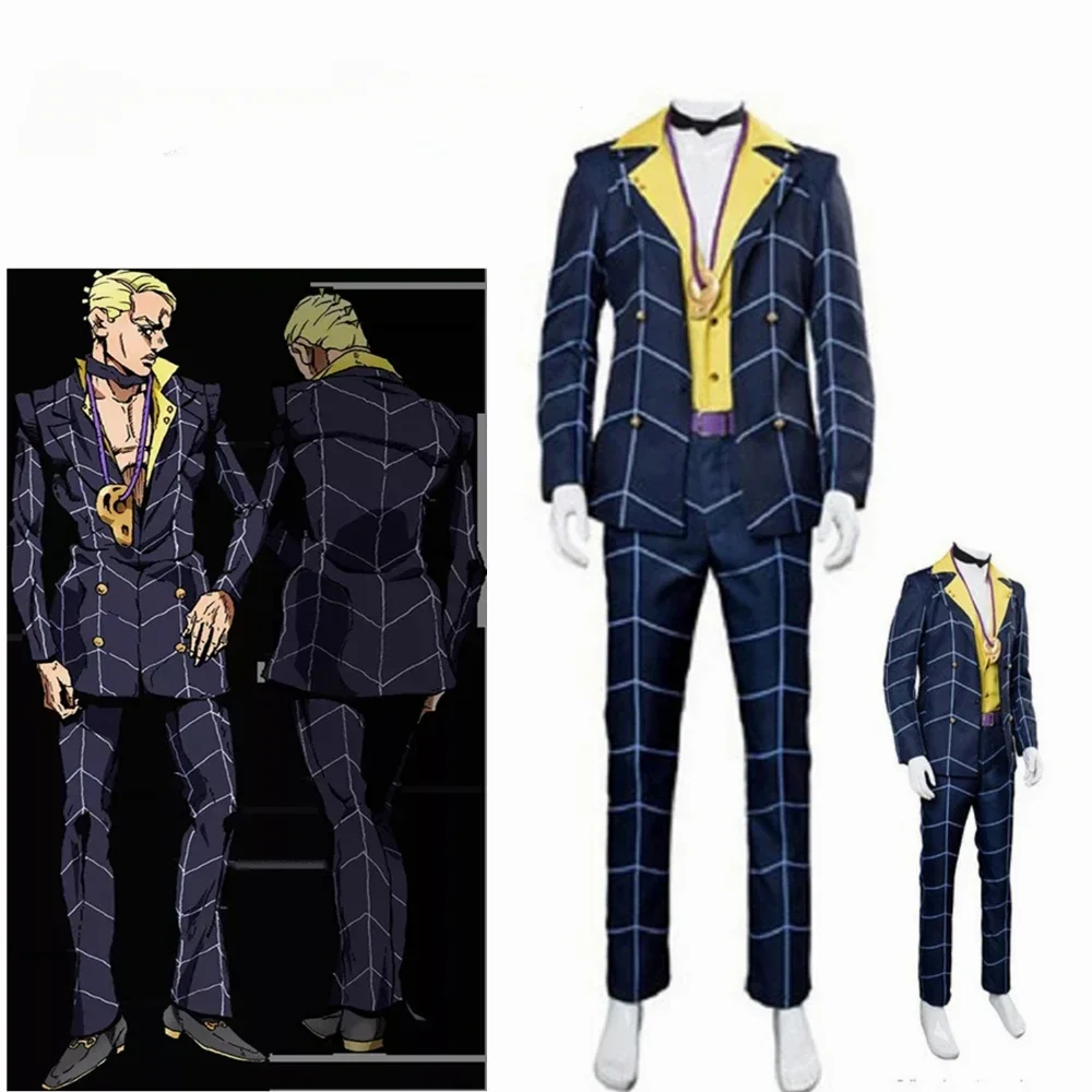 

JoJo's Bizarre Adventure Golden Wind Prosciutto Cosplay Costume Bruno Bucciarati Outfit Suit Adult Men Women Halloween Carnival