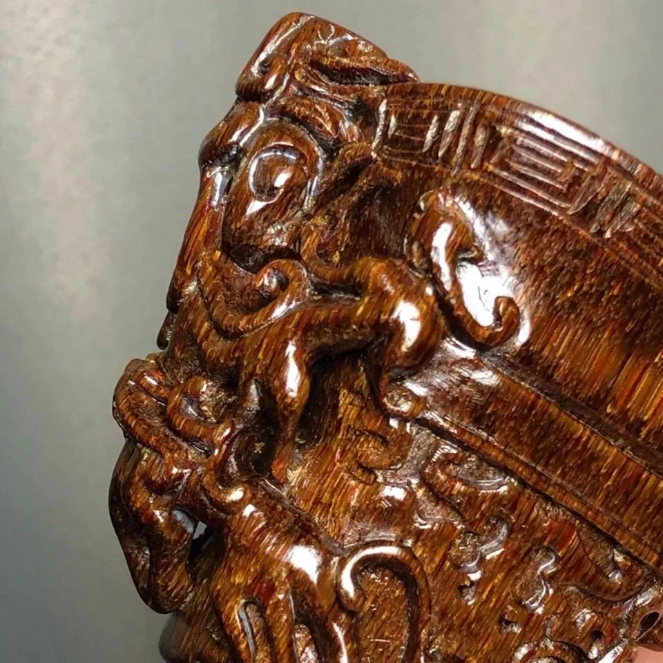 Natural Gold PI Old Ya Chi Dragon Cup Antique Collection Of Old Objects Decoration Health Literature Play Antique Pieces Collect