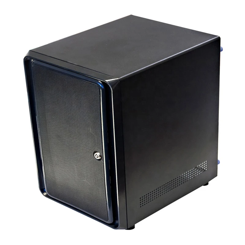 Лидер продаж: Корпус для сервера на 8 отсеков для HDD, сетевое хранилище NAS, алюминиевый сплав, пластик, SASSATA, горизонтальный, Mini-ITX, с боковой панелью-окном (art.: 3920dbff4acff) - 3920dbff4acff