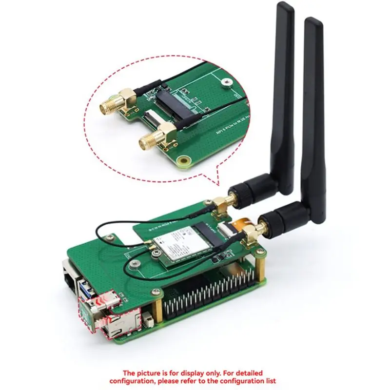 Фото N34R-For Raspberry Pi 5 RPI Pcie to M.2 E HAT Плата расширения для беспроводных сетевых карт NGFF M.2 E Key с поддержкой Wifi6/Wifi7 №2