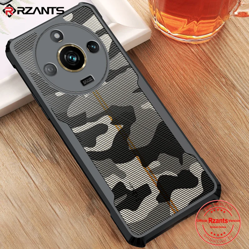 

Rzants For OPPO Realme 11 Pro Slim Thin Case Hard Cover TPU Edge Half Clear Camouflage Shockproof Phone Casing