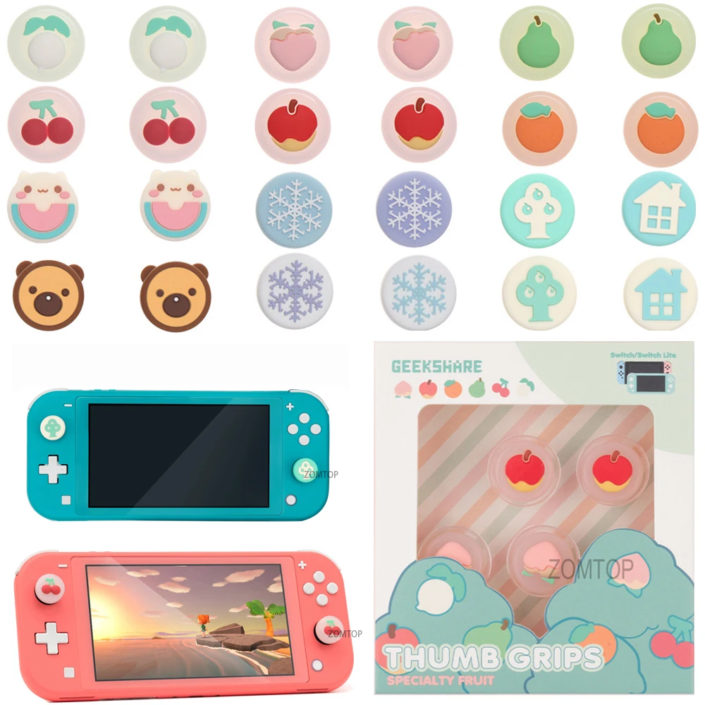 

Pink Sakura Cat Silicone Analog Thumb Stick Grips Caps for Nintend Switch/LITE NS JoyCon Controller Sticks Cap for Joy Con Cover