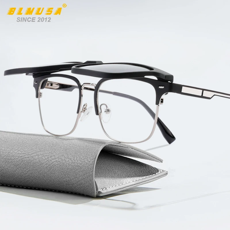 BLMUSA 2025 новые очки с магнитной клипсой для мужчин поляризационные солнцезащитные