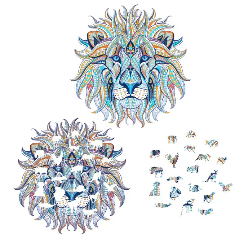 

3D Animal Shaped Jigsaw Wooden Jigsaw Puzzles Christmas Home Room Decoration Gift Box For Adults And Kids Puzzle Piece Gift