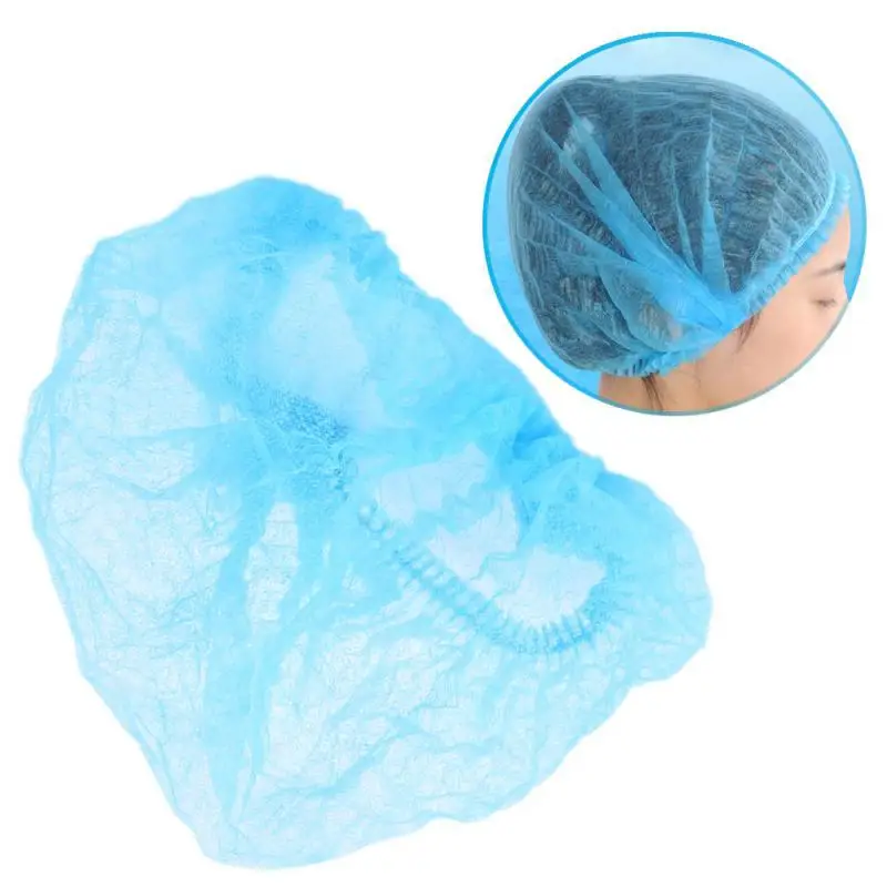 

10PCS Microblading Disposable Blue Hair Net Cap Non-Woven Bouffant Stretch Dust Cap For Tattoo Cleaning Supplies