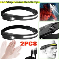 21pcs led headlamp cob led sensor flood headlight flashlight on side for car repairing outdoor camping running hiking fishing