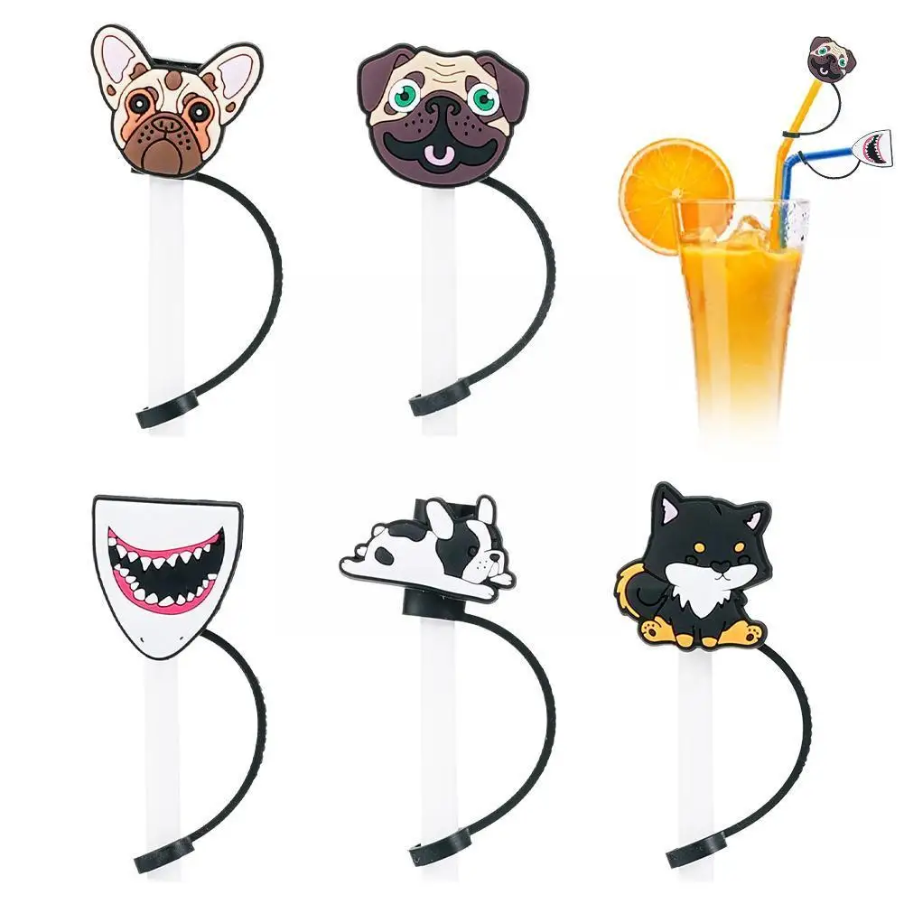 

Silicone Drinking Straw Cover PVC Straw Cover Cup Straw Straw Pipette Plug Straw Pendant Caps Cap Cartoon Decor Protector T F7F4