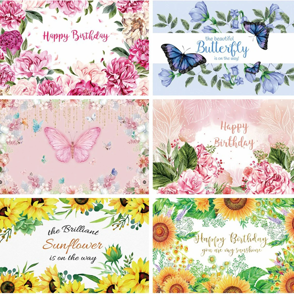 

Flower Butterfly Photography Background Interior Birthday Spring Party Lady Portrait For Photo Studio Photographic Backdrops