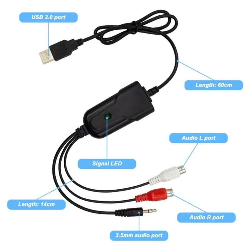 Слуховой USB-конвертер для легкого преобразования кассеты в MP3 звуки записи и