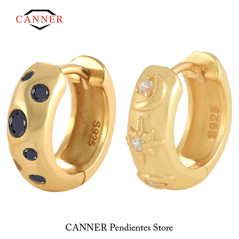 

Женские серьги-кольца CANNER из серебра 925 пробы, с фианитом