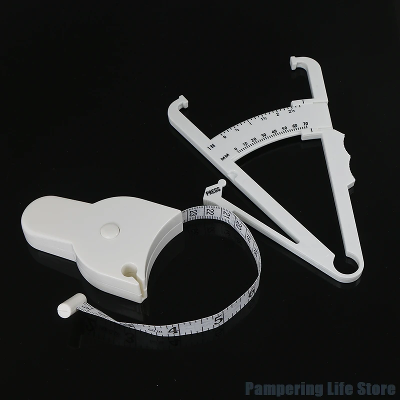 

2Pcs/Set White PVC Body Fat Caliper Measure Tape Tester Fitness For Lose Weight For Body Building Portable Fitness Equipmnet